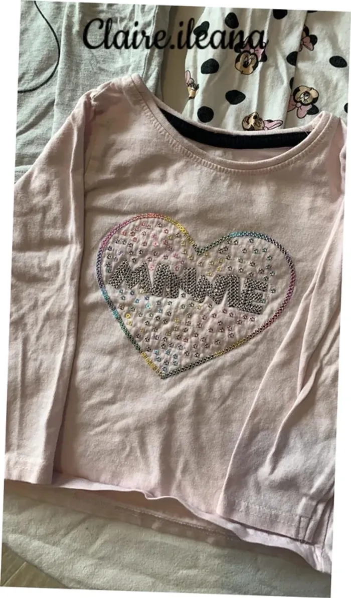 🛑 lot t-shirt 🛑 minnie 12 mois - photo numéro 4