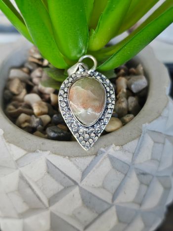 Pendentif en argent Sterling 925 avec pierre aquamarine