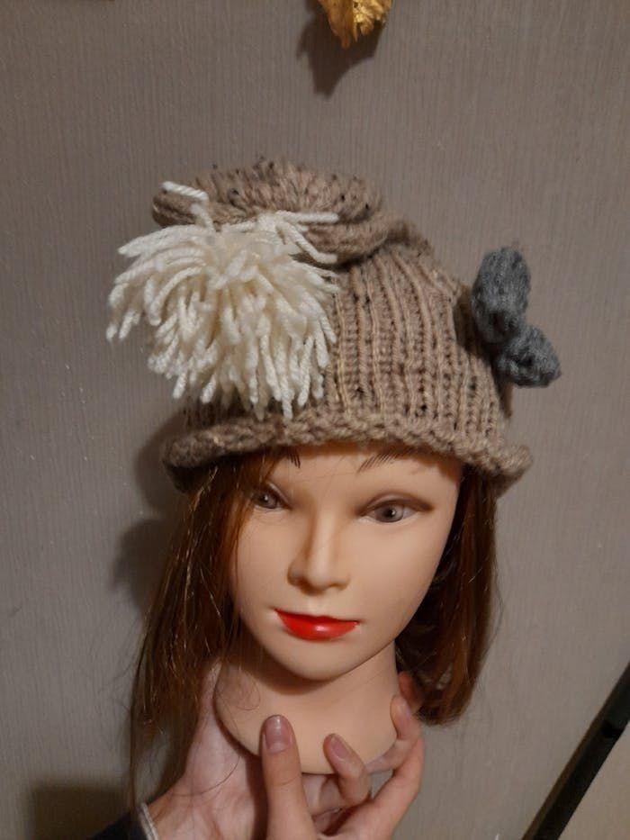 Bonnet tricoté main