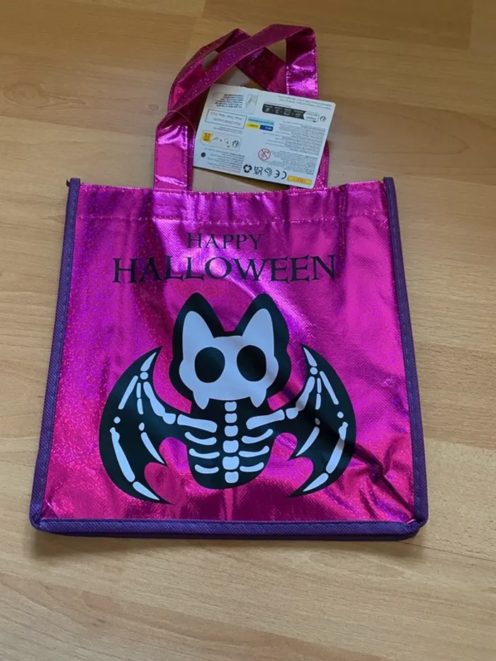 Sac à bonbons Happy Halloween rose
