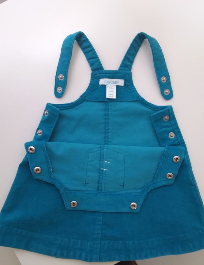Robe chasuble en velours fin, 6 mois, OBAÏBI, en très bon état - photo numéro 6