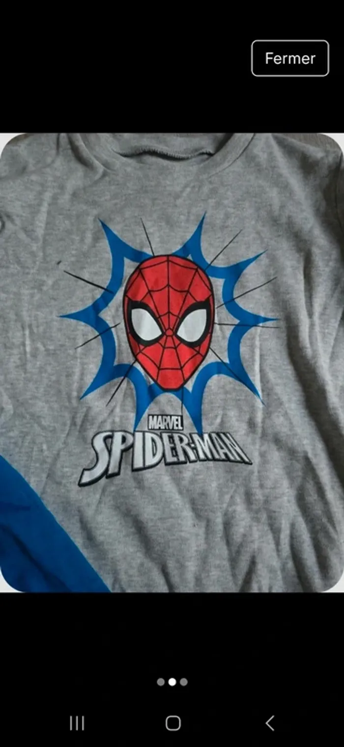 Pyjama Spiderman Tezenis taille 4/5 ans - photo numéro 2