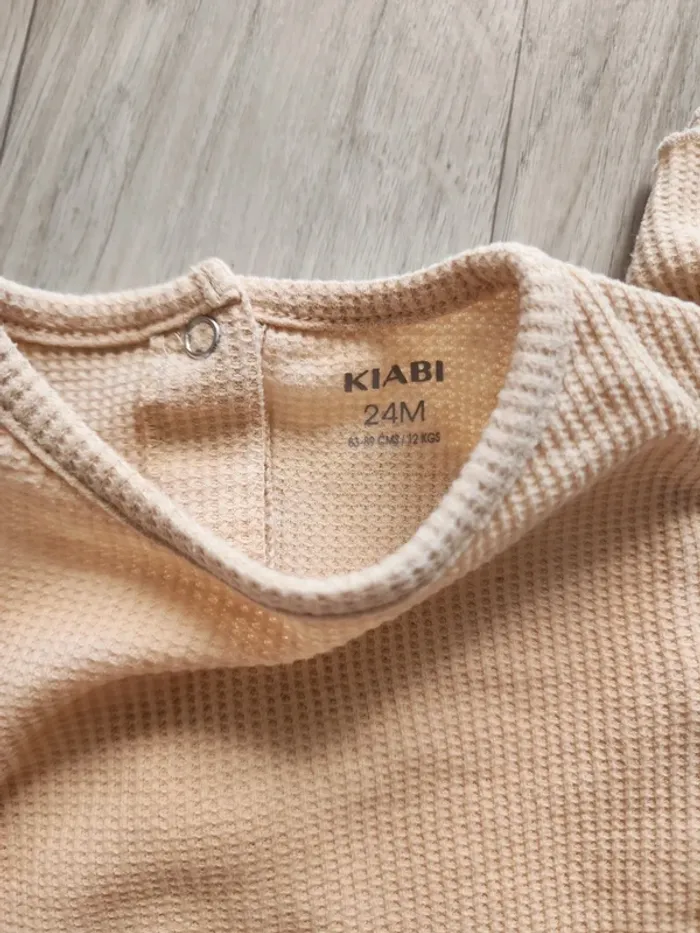 Tee shirt MC debardeur beige 24 mois - photo numéro 4