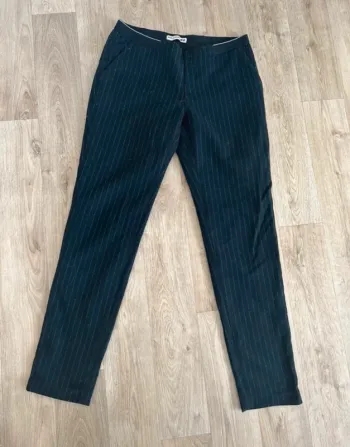 Inès de la Fressange, by Uniqlo pantalon rayé  noir en laine, femme, taille 38