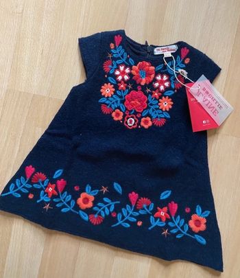 Superbe robe en laine bouillie taille 6 mois Dpam Neuve