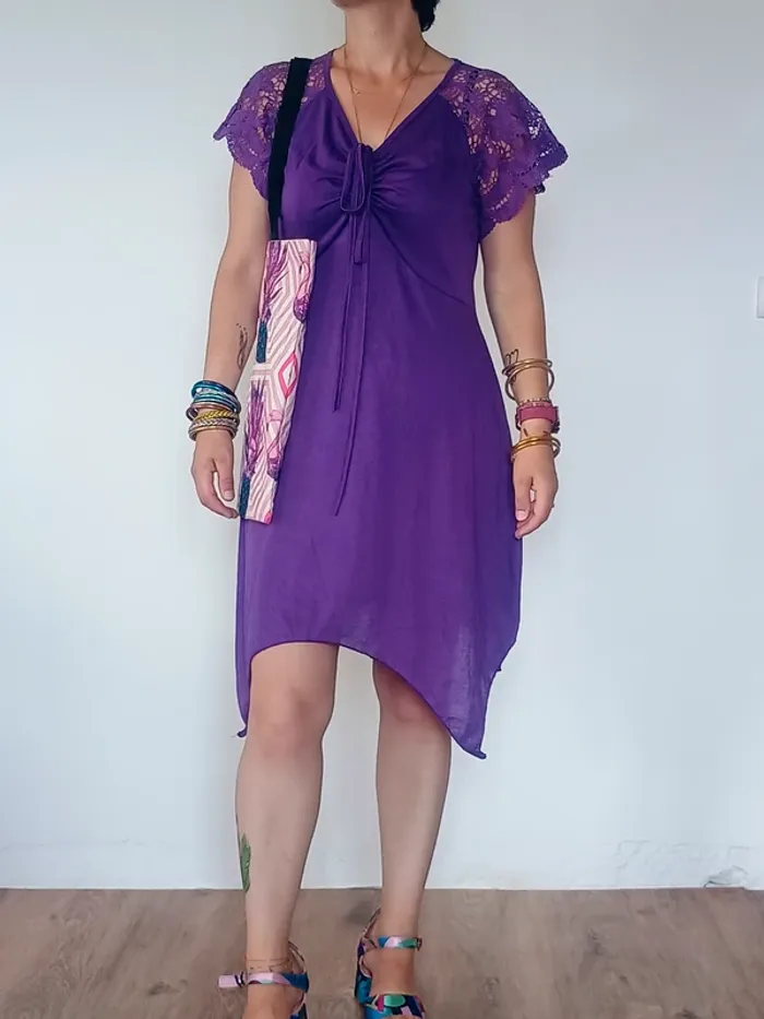robe violette transparente XL
