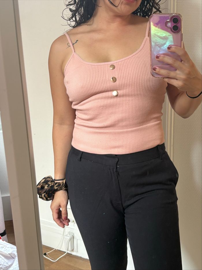 Blouse rose à bretelles - photo numéro 3