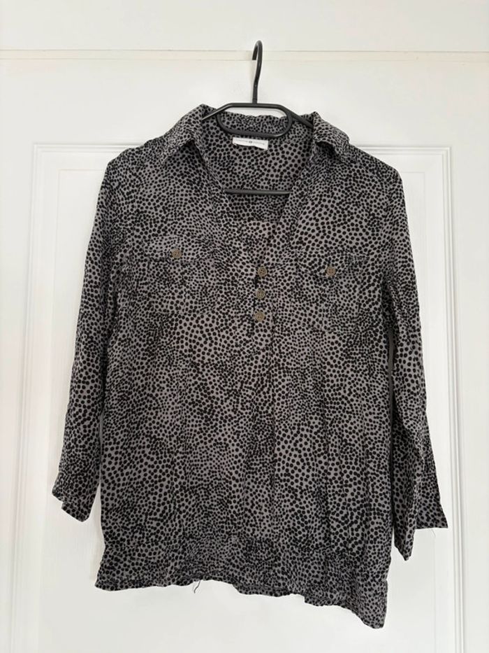 Chemise manches longues à motifs originaux - Noir et gris - Taille S - photo numéro 2