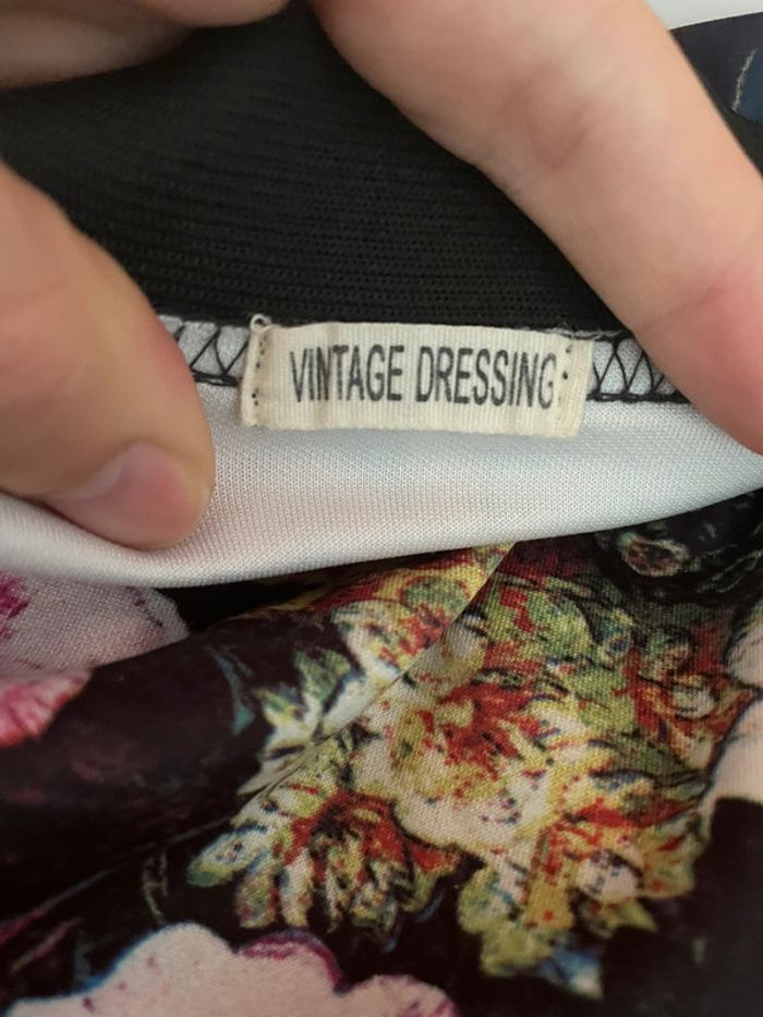 Jupe patineuse taille haute fleurie Vintage Dressing très bon état - photo numéro 4