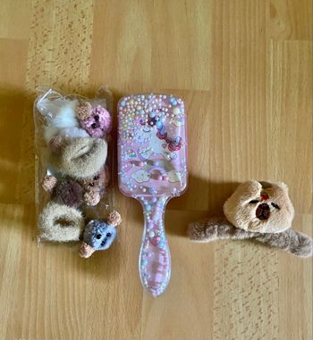 Brosse, élastiques, pince 