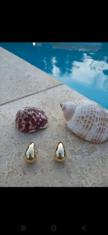 Boucles d'oreilles motif gouttes summer or doré acier inoxydable