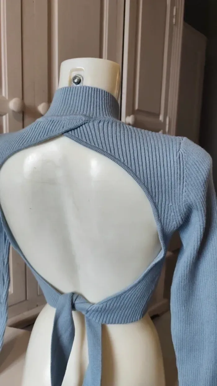 Haut bleu dos nus T38 - Zara - photo numéro 4