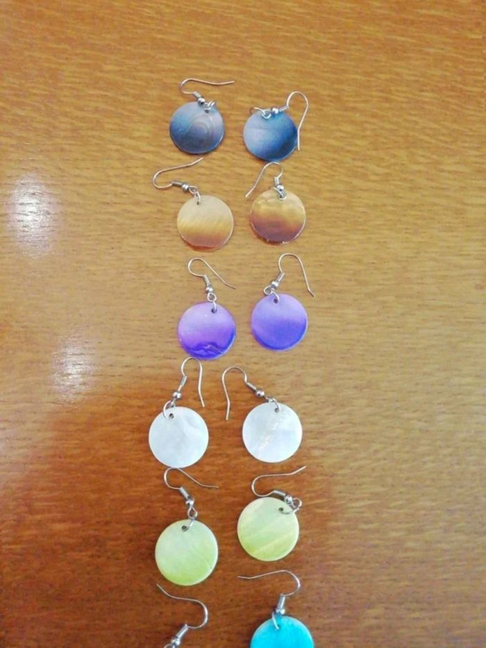 Lot 7 paires boucles d'oreilles rondes - photo numéro 2