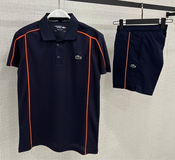 Ensemble short t-shirt Lacoste polo noir orange XL