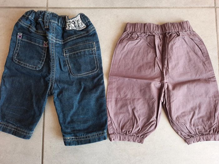 Lot de 2 pantalons bébé fille 3 mois - photo numéro 2