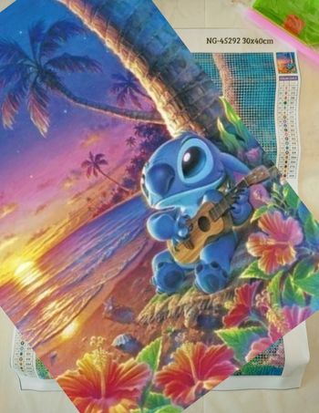 Diamond painting Stitch et guitare #S037