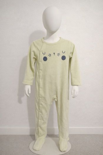 Pyjama bébé velours TEX jaune pâle – 36 mois – TBE