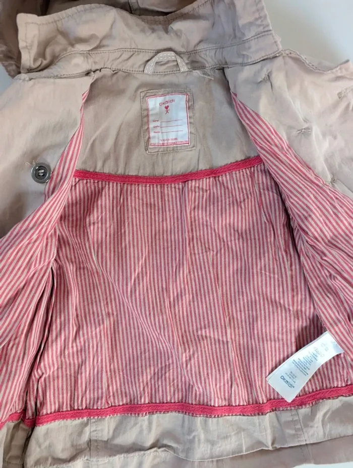 Trench manteau beige Okaïdi fille 3 ans - photo numéro 7