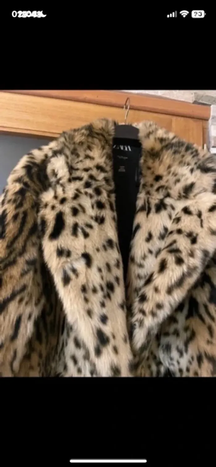 Magnifique manteau léopard, fausse fourrure tendance Zara, taille L glamour - photo numéro 5