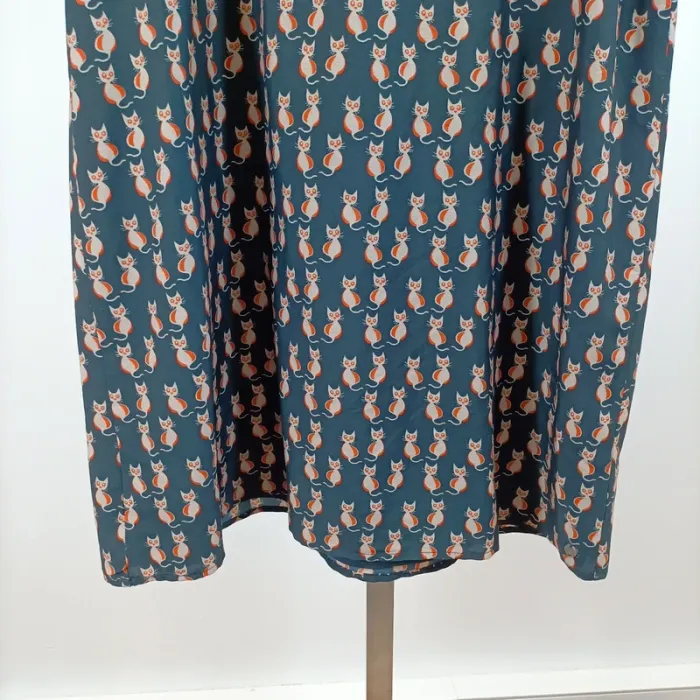 Robe sans manches Sweet & Vintage imprimé chats taille L style rétro fun A1555 - photo numéro 3