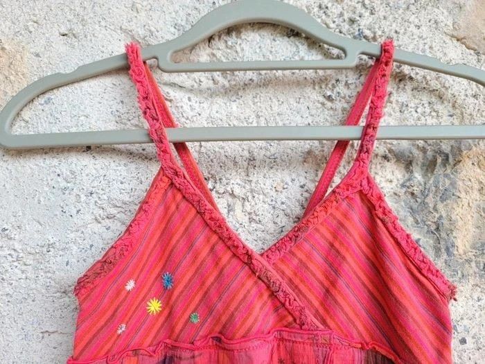 Superbe robe d'été coton IKKS rouge à motifs, 8 ans - photo numéro 3