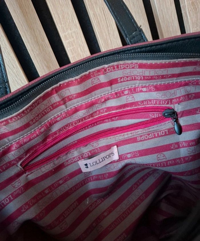 Sac cabas bandoulière Lollipops bordeaux - photo numéro 10