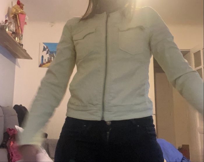 Veste en jean Camaïeu couleur jaune - photo numéro 2