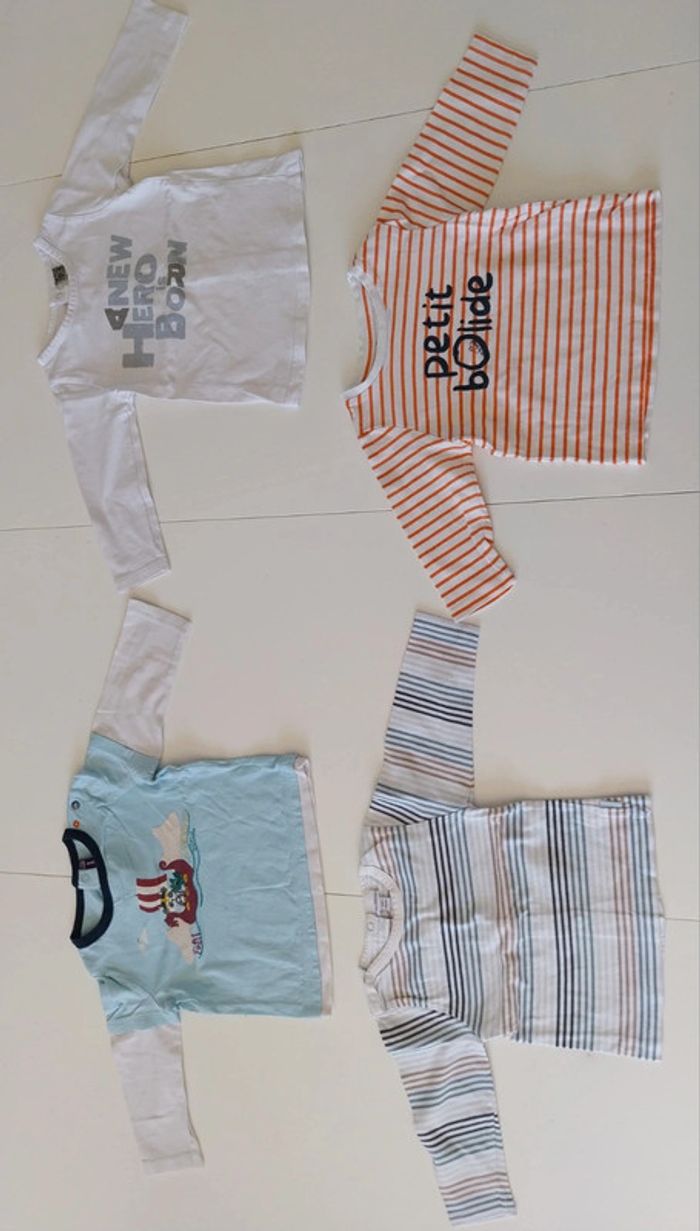 Lot tee shirts manches longues 12 mois