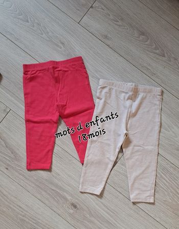 lot 2 leggings mots d enfants 18mois 👶