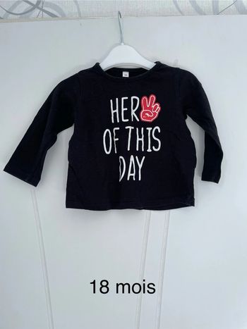 Tee shirt noir 18 mois