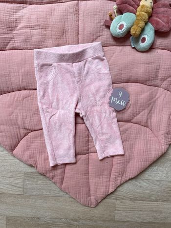 Pantalon rose velours