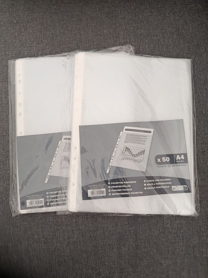 2x50 pochettes transparentes Exacompta neuves