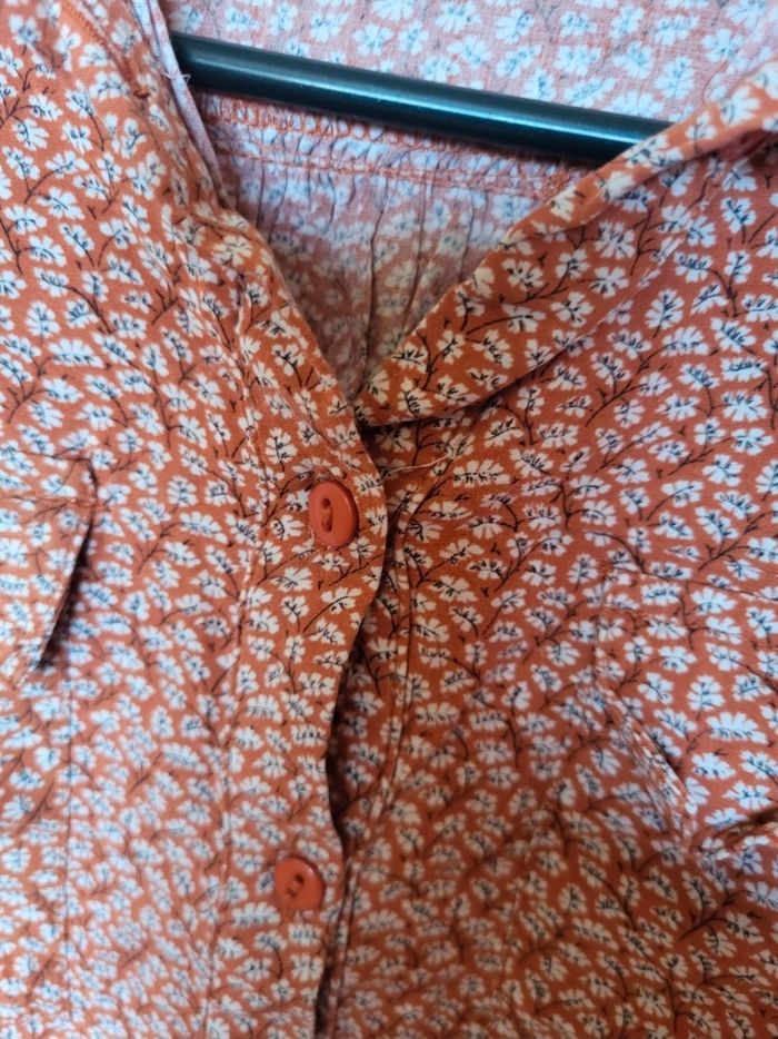 Chemisier marron à motif - photo numéro 3