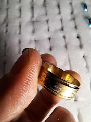 Bague acier inoxydable dorées