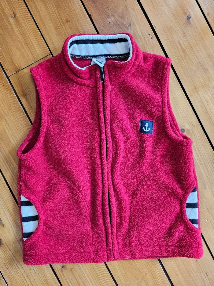 Veste polaire marinière sans manches 2ans