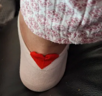 Chaussettes rayé avec joli coeur