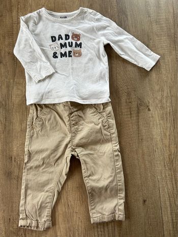 Ensemble pantalon t-shirt manches longues 9 mois