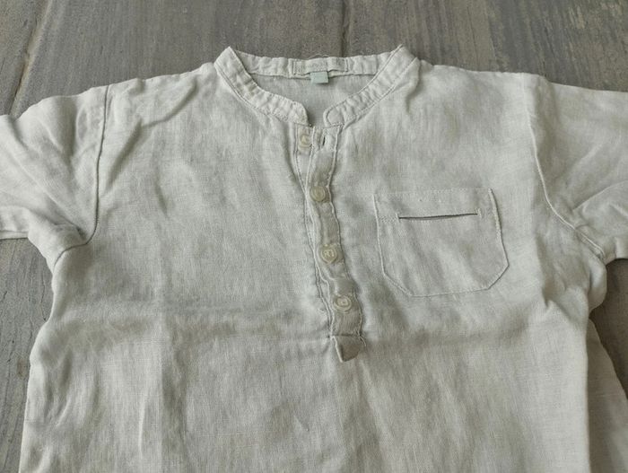 Lot N°310 Chemise manches courtes en lin 12 mois - photo numéro 3