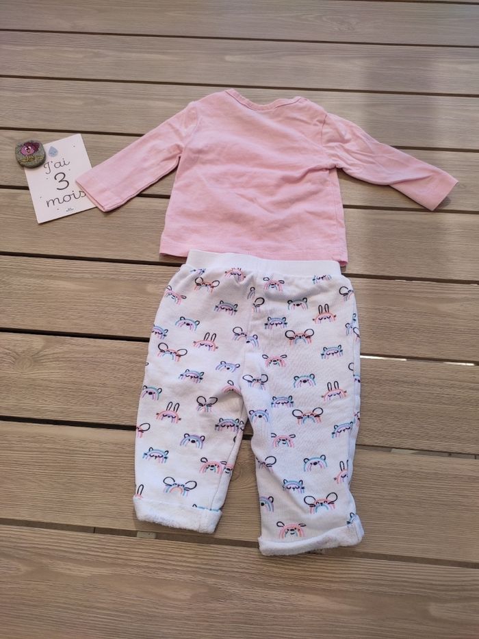 Ensemble Rose et blanc 3 mois - photo numéro 2