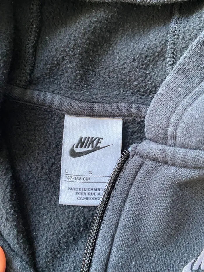 Sweat à capuche zippé Nike noir – Taille L enfant (147/158 cm) - photo numéro 3