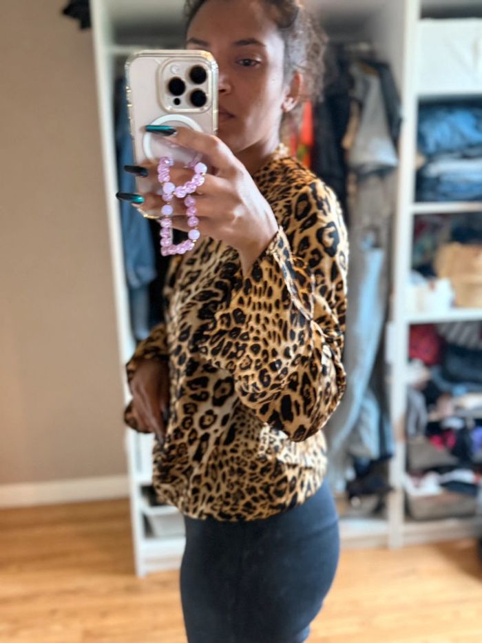 Blouse décolleté léopard shein satin - photo numéro 6