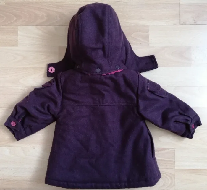 Manteau fille prune Orchestra 6 mois (67 cm) - photo numéro 4