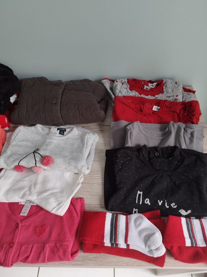 Lot de 19 vêtements hiver fille 9 mois - photo numéro 4