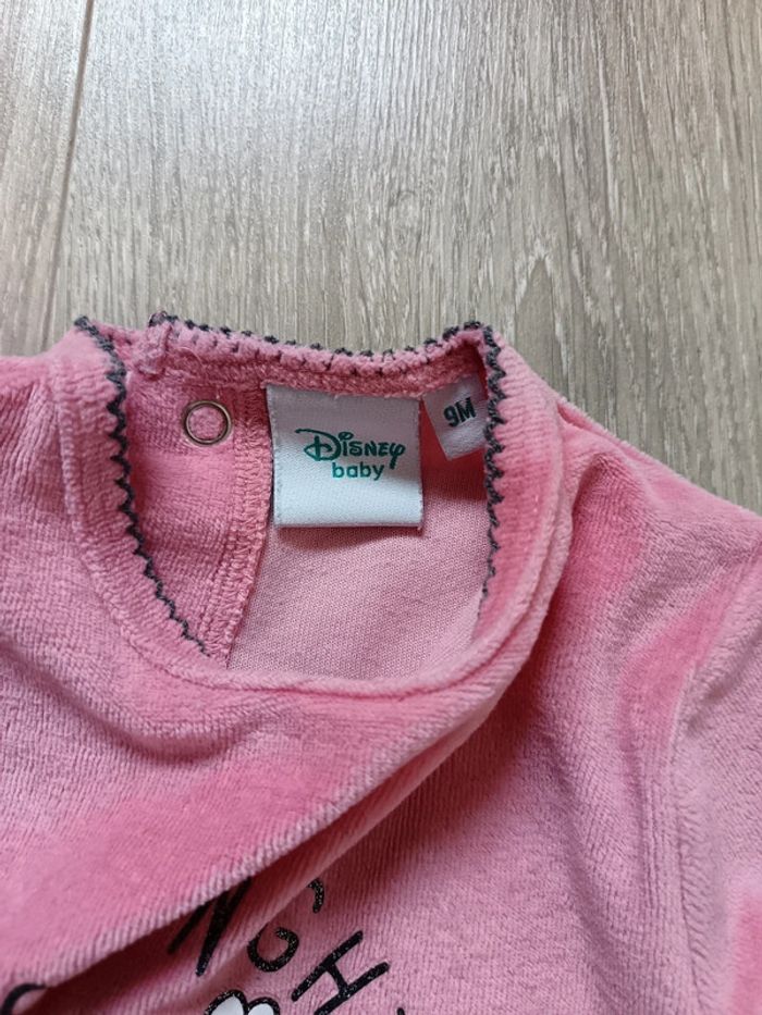 Pyjama Minnie Disney Baby rose velours fille 9 mois - photo numéro 3