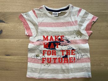 T-shirt manches courtes blanc et rouge Disney 2 ans