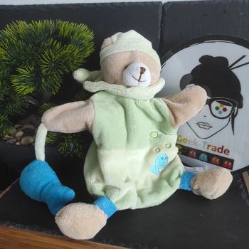 marionnette doudou et compagnie ours poisson vert bleu marron bonnet Bulles #geektradedoudou