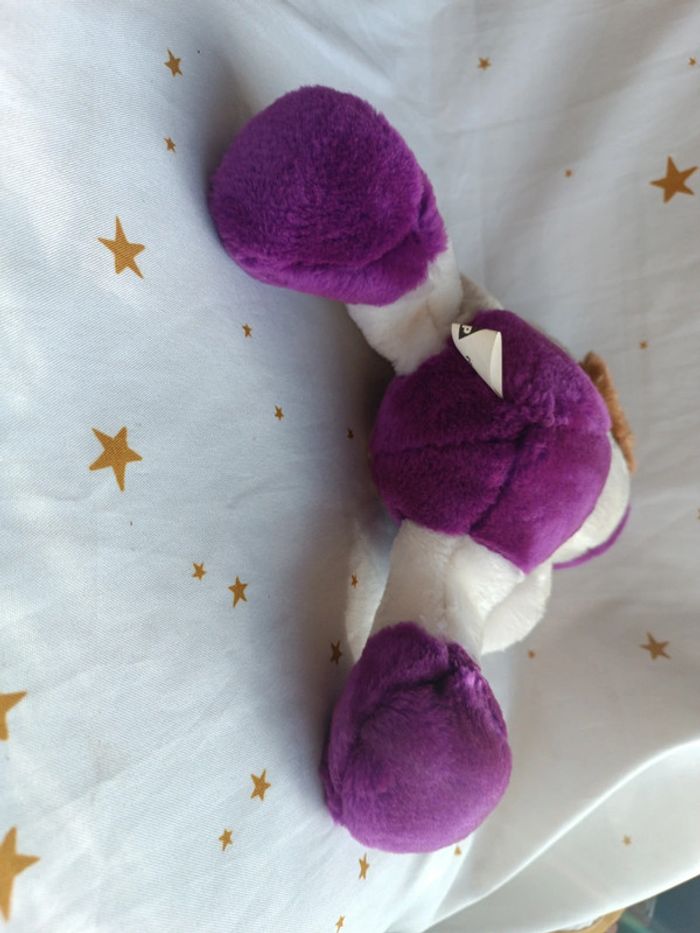 Peluche plush teddy doudou chien dog doggy violet parme casquette chapeau cap cp c.p c p playmaker - photo numéro 13