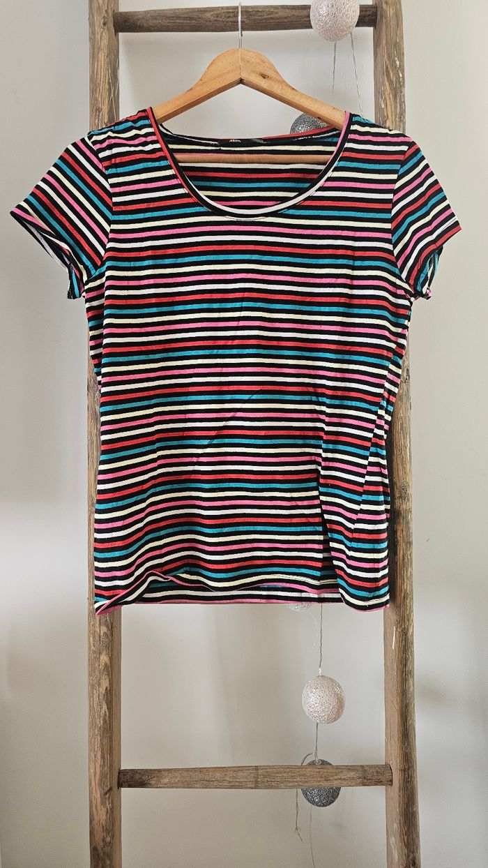T-shirt rayé multicolore taille 40 L