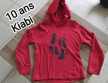 Tee-shirt manches longues à capuche 10 ans  Kiabi