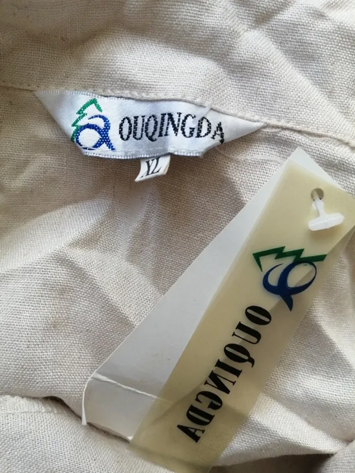 Ensemble pantalon et veste sans manches beige en lin / ouqingda / (XL) - photo numéro 6